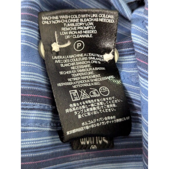 Volcom Button Up Shirt Mens XL Collared S/S Blue Striped Casual Classic Fit - Picture 8 of 8